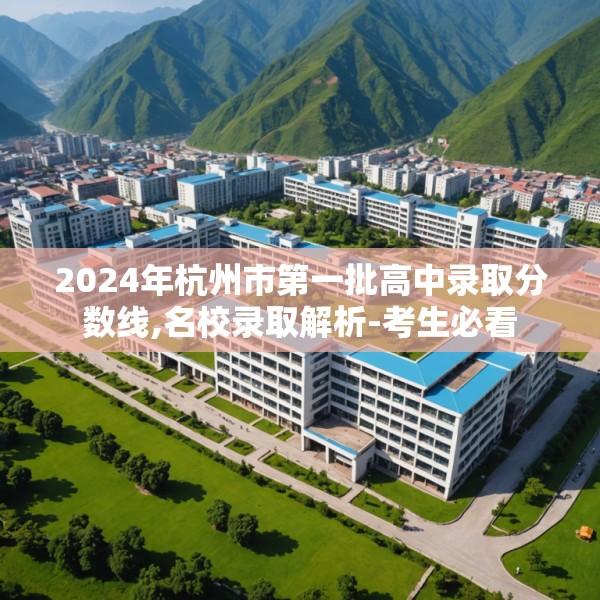 2024年杭州市第一批高中录取分数线,名校录取解析-考生必看